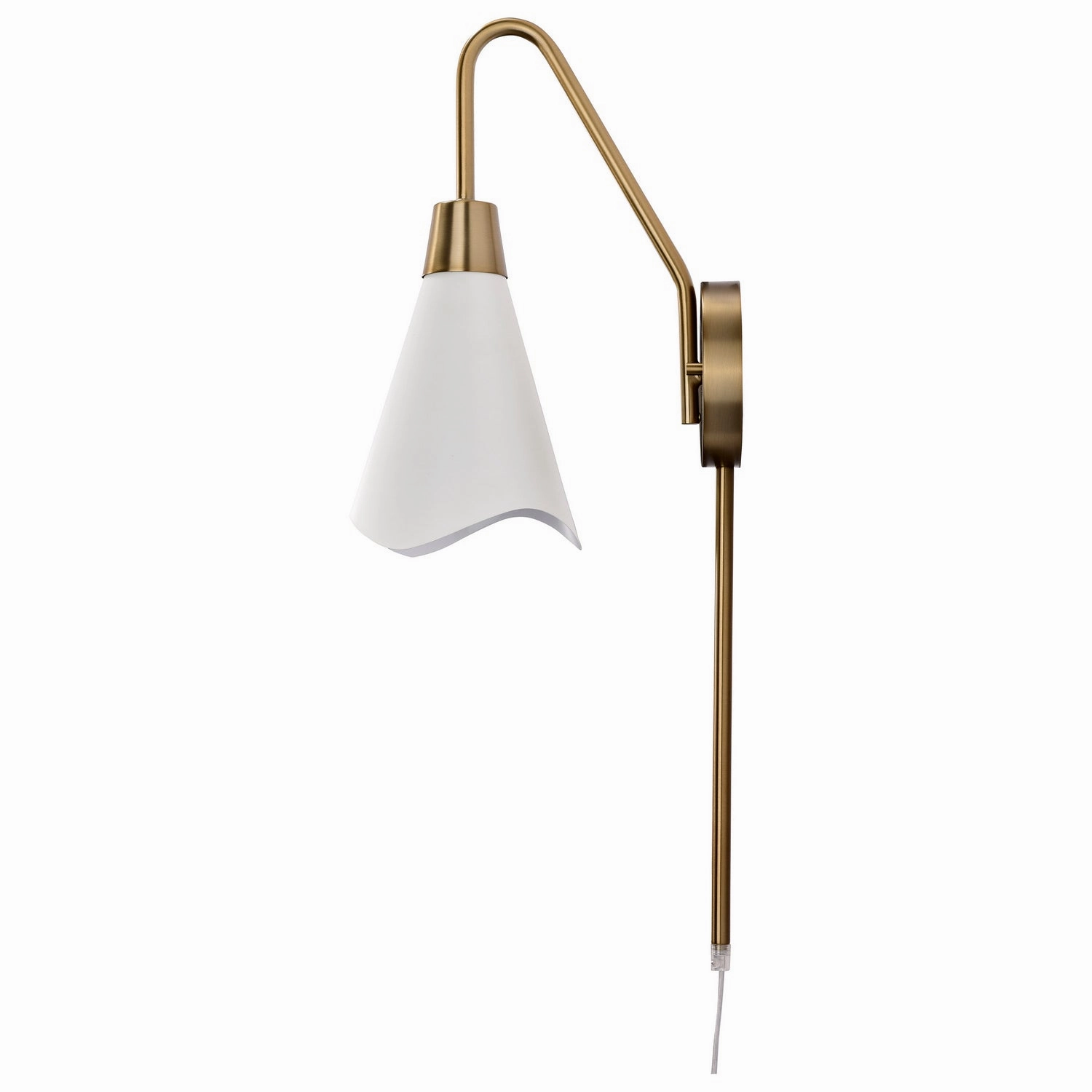 Tango One Light Wall Sconce Matte White / Burnished Brass Designer Wall Lights store deal