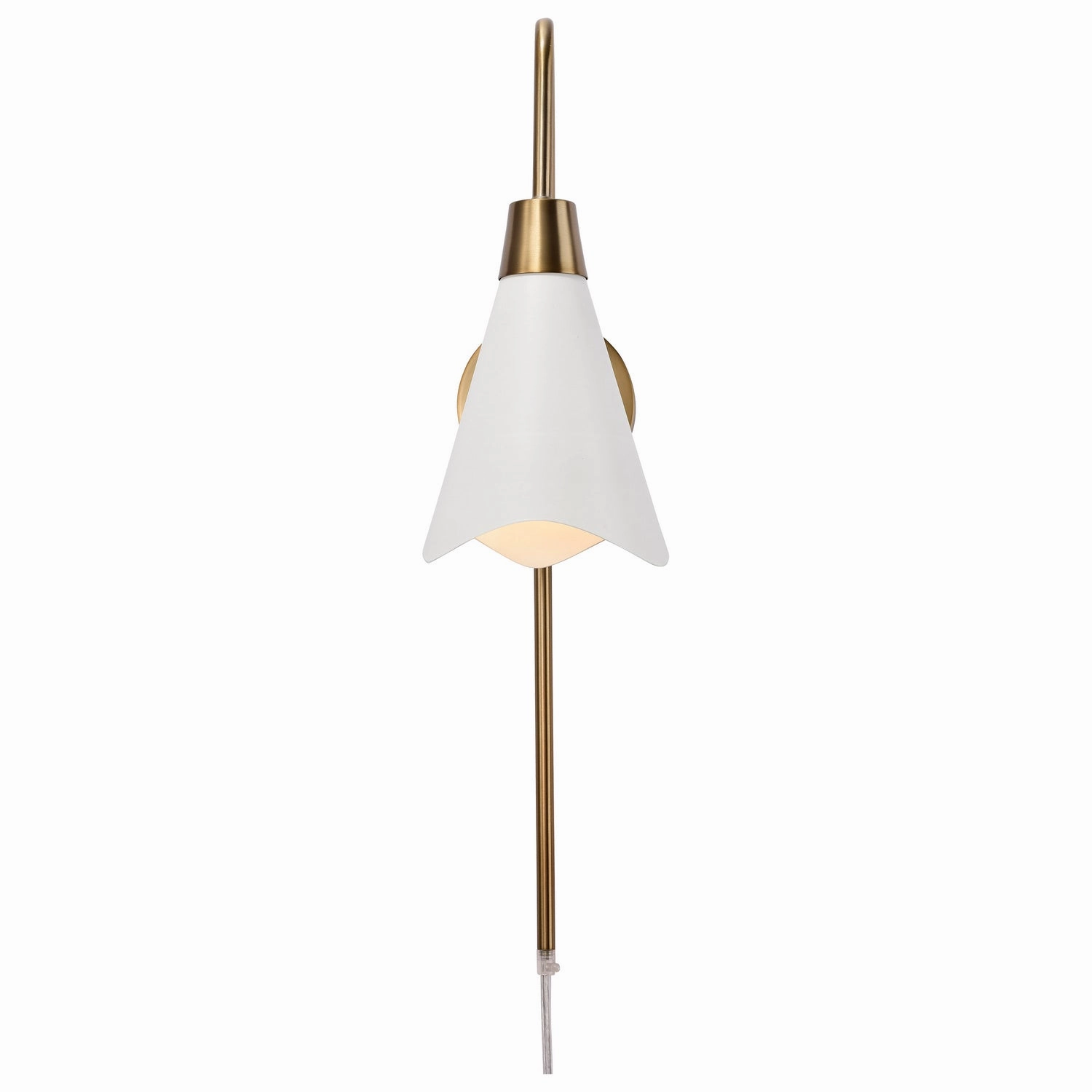 Tango One Light Wall Sconce Matte White / Burnished Brass Designer Wall Lights store deal