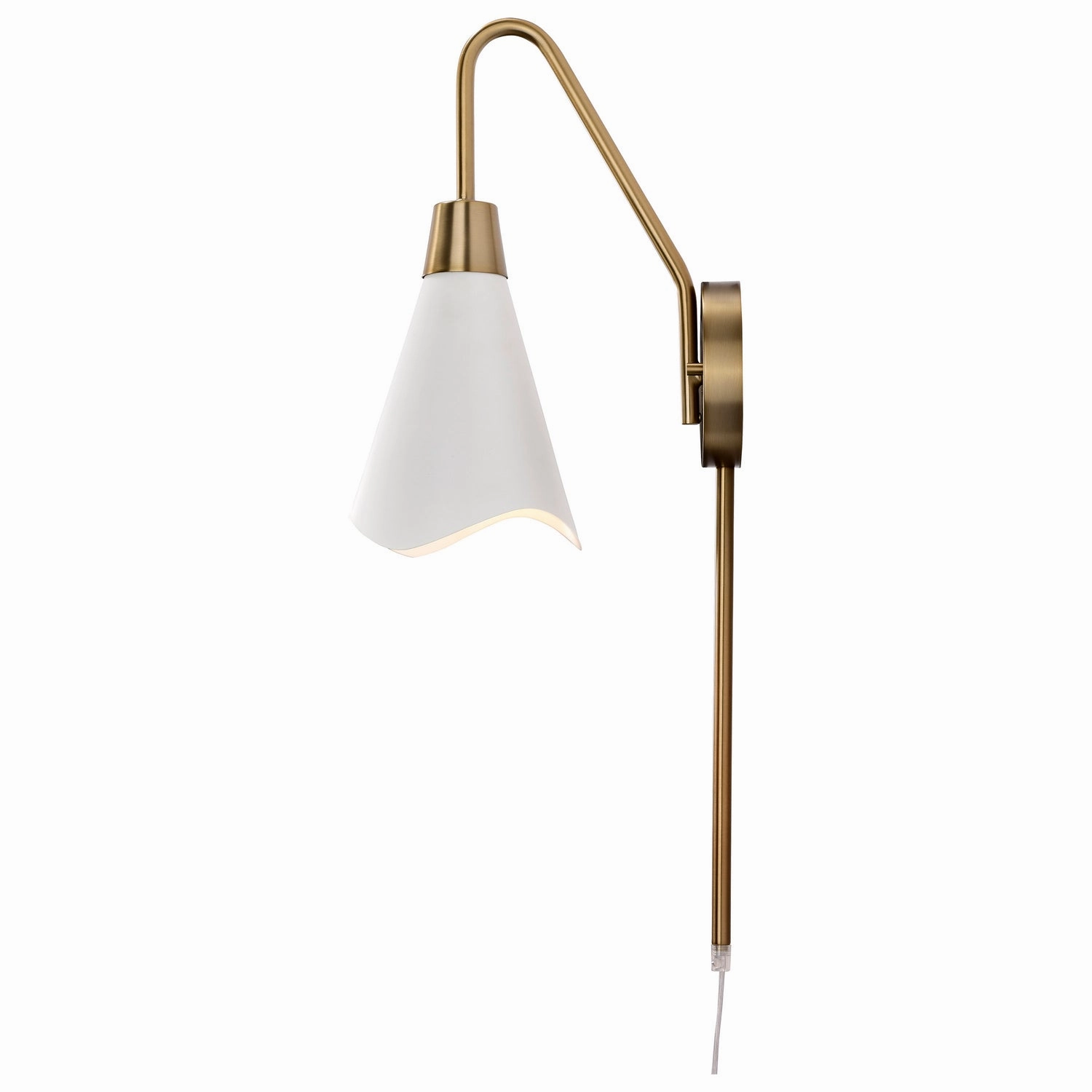 Tango One Light Wall Sconce Matte White / Burnished Brass Designer Wall Lights store deal