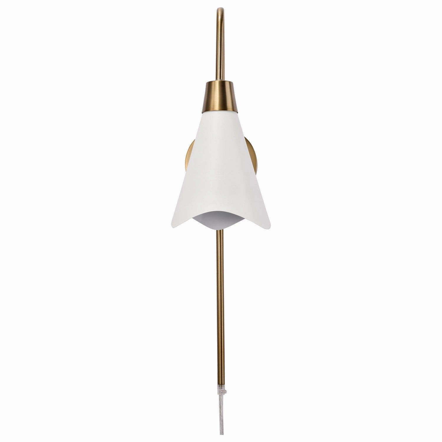 Tango One Light Wall Sconce Matte White / Burnished Brass Designer Wall Lights store deal