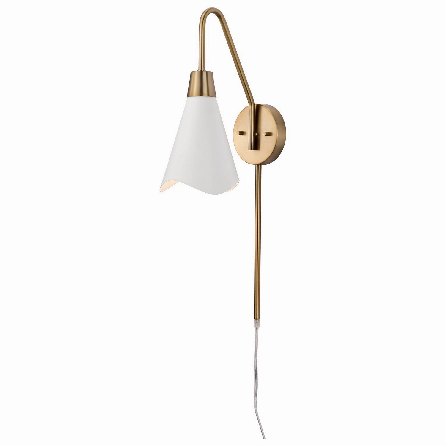 Tango One Light Wall Sconce Matte White / Burnished Brass Designer Wall Lights store deal