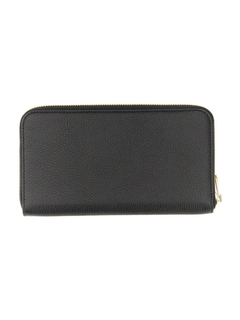 Textured Black Calfskin Gancini Wallet