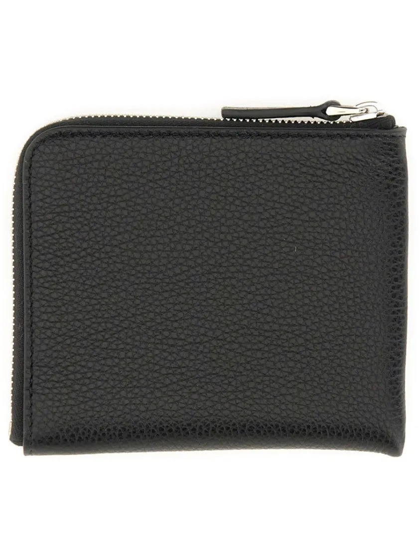 Textured Calf Leather Zip Wallet