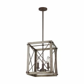Thornwood Three Light Hall / Foyer Pendant Washed Pine Ceiling Lights Lighting free shipping