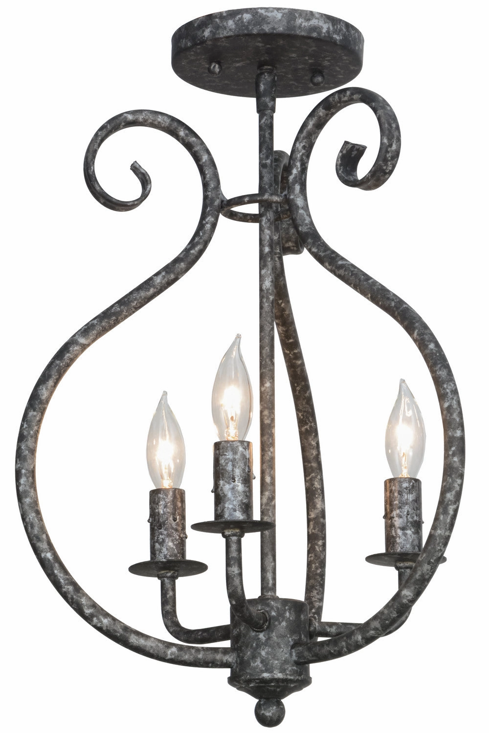 Three Light Semi-Flushmount Ceiling Lights Lighting outlet store