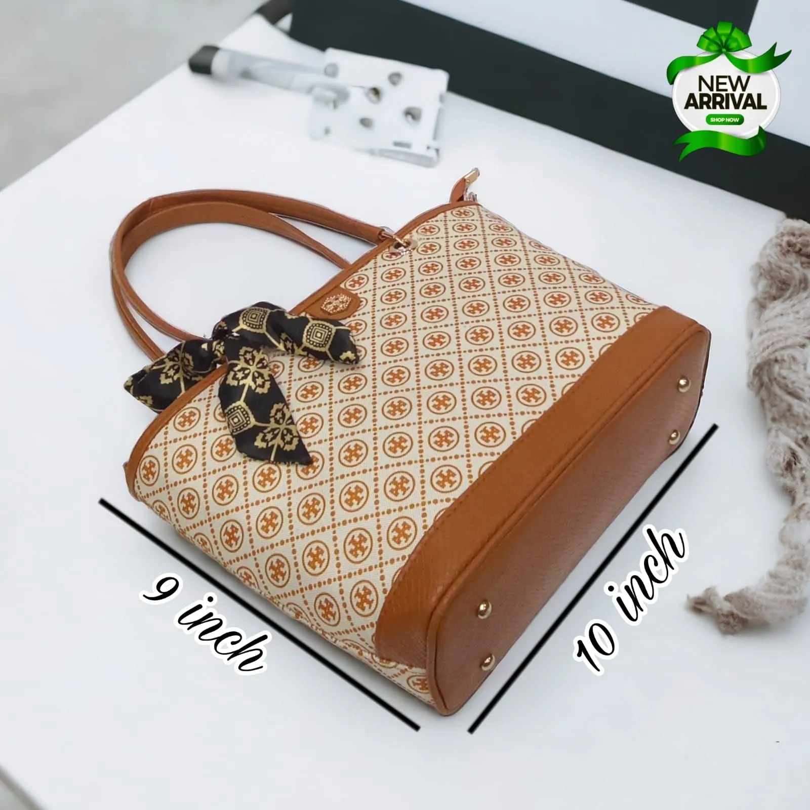 Tory Shoulder Bag with Scarf (Brown)