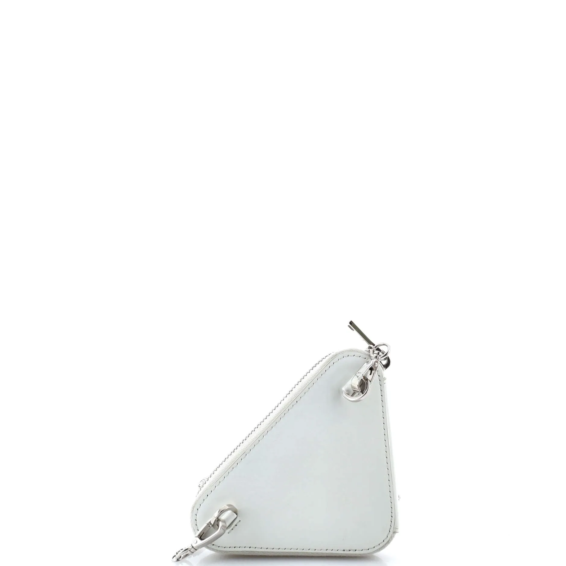 Triangle Pouch Bag with Chain Crystal Embellished Satin Mini