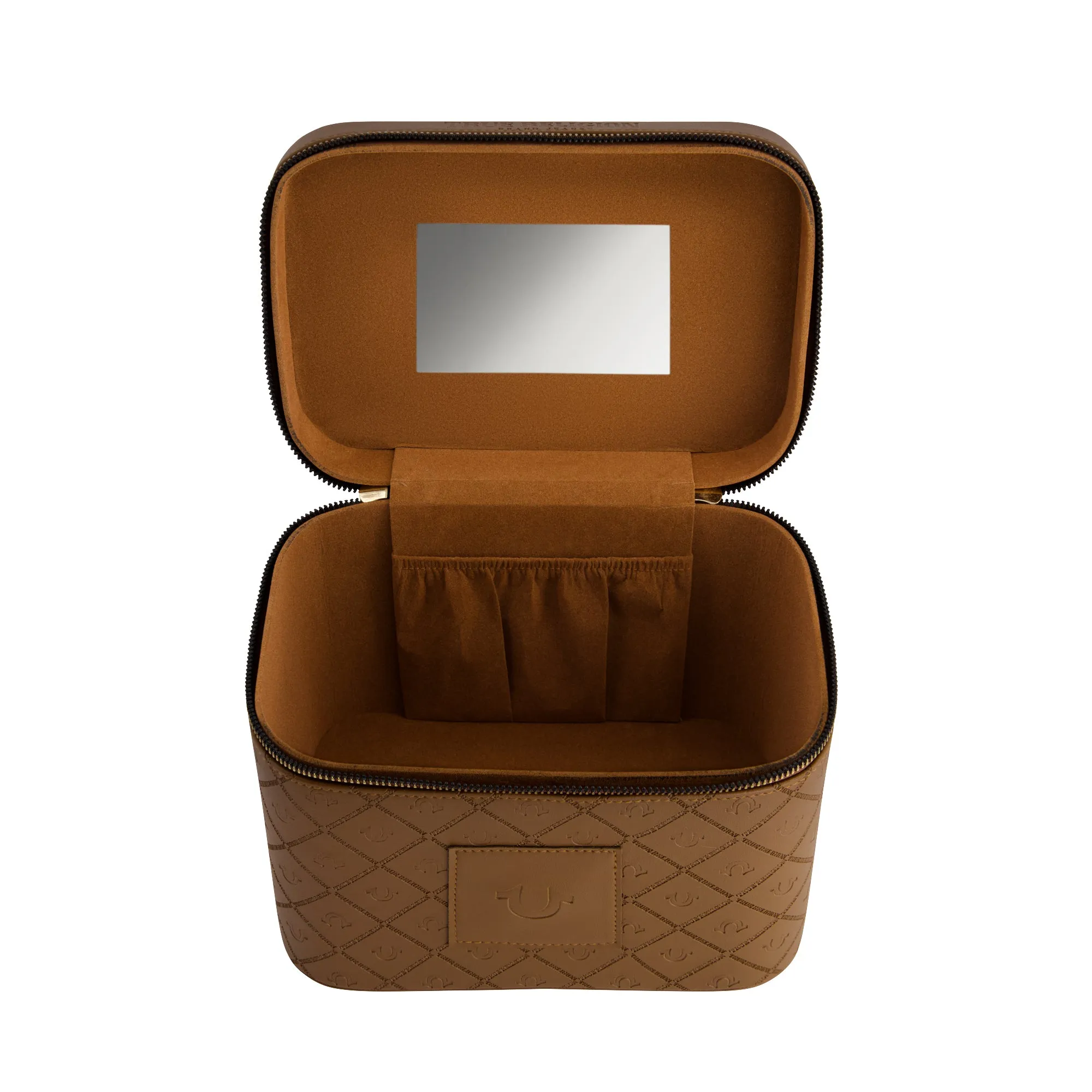 True Religion large Cosmetic case with mirror