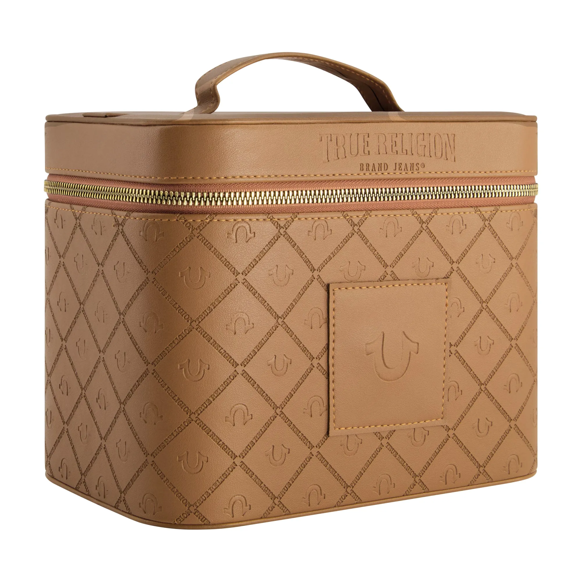 True Religion large Cosmetic case with mirror