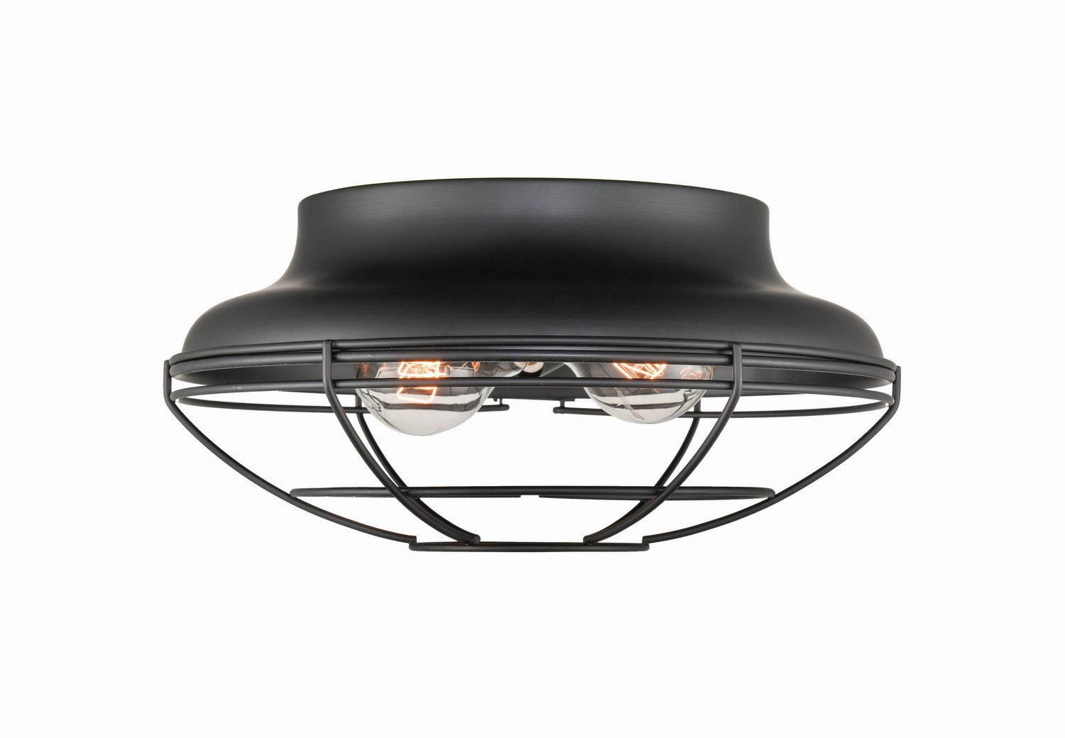 Two Light Flush Mount Matte Black Outdoor Ceiling Mount Lighting flash sale
