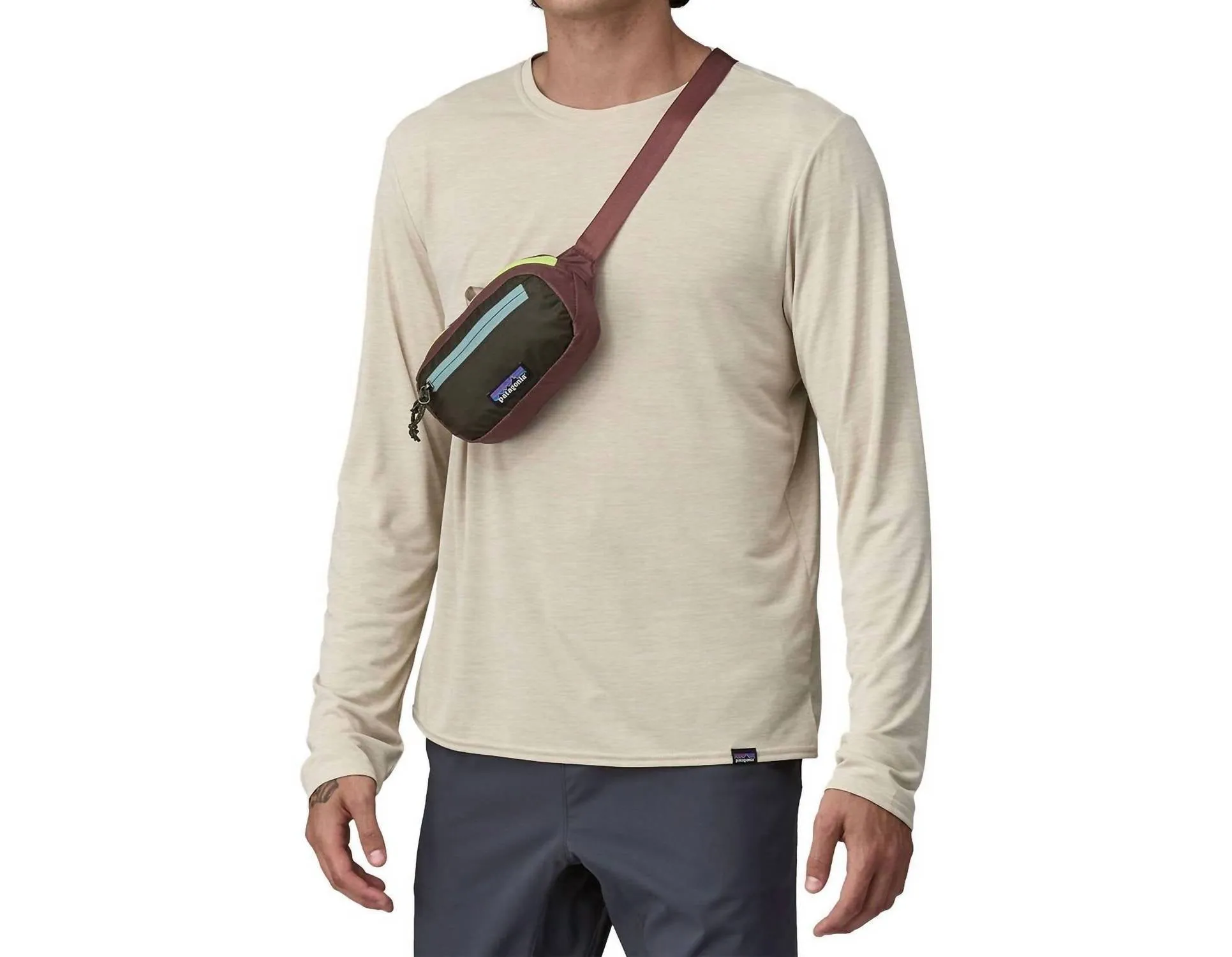 Ultralight Hole Mini Hip Pack 1L In Patchwork: Pine Needle Green