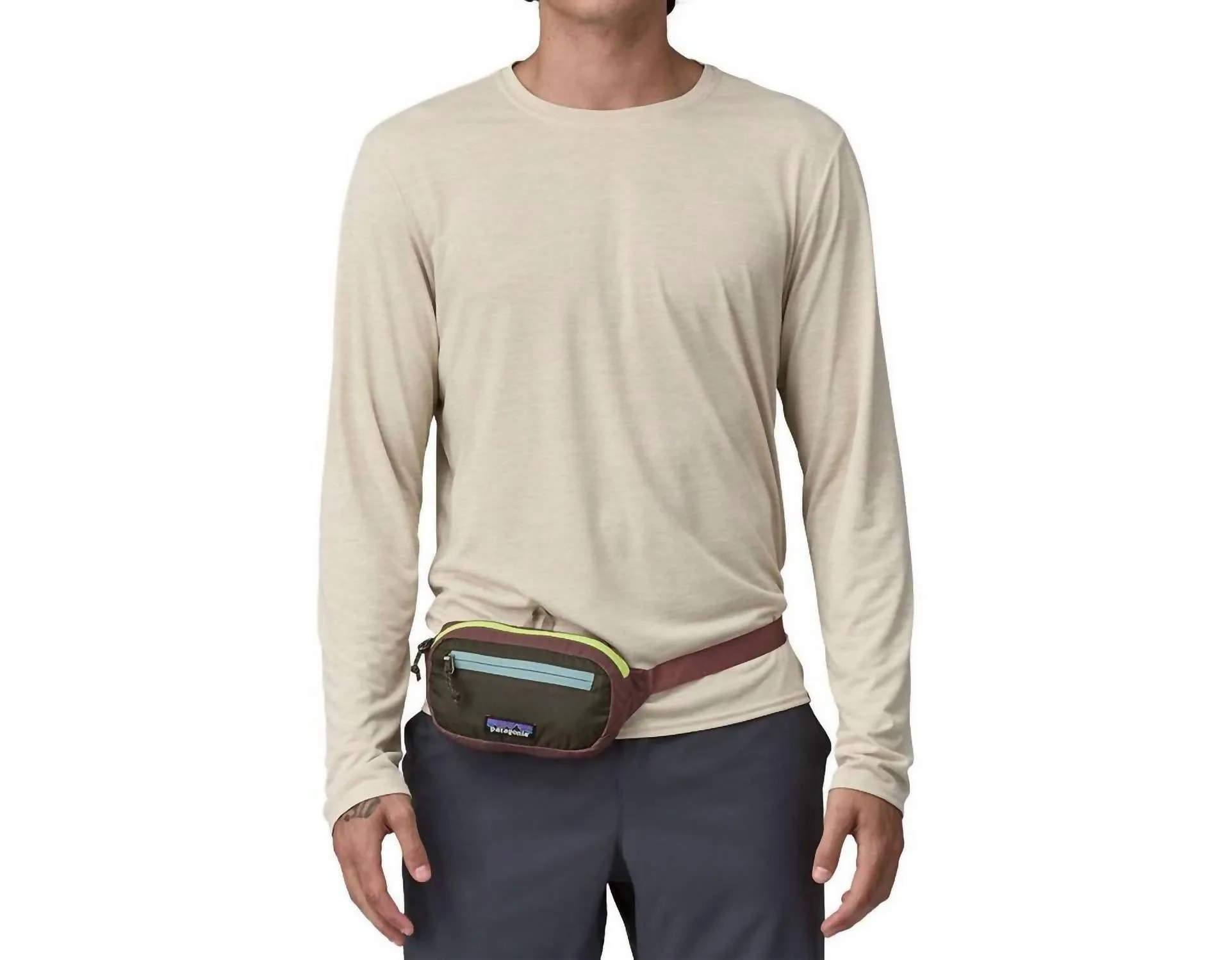 Ultralight Hole Mini Hip Pack 1L In Patchwork: Pine Needle Green
