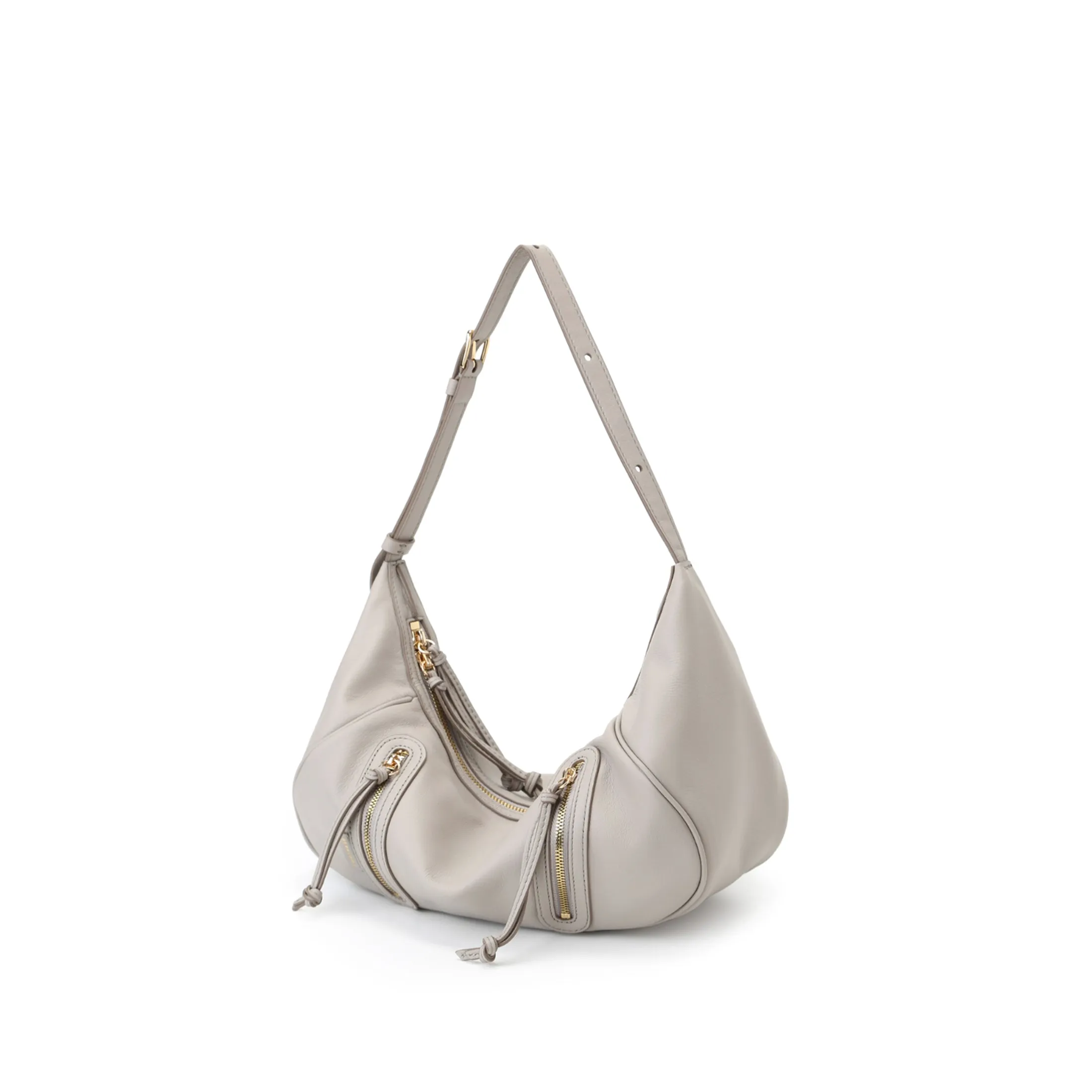 Ursula V11 2-Way Drape Hobo / Crossbody Bag Small - Grey
