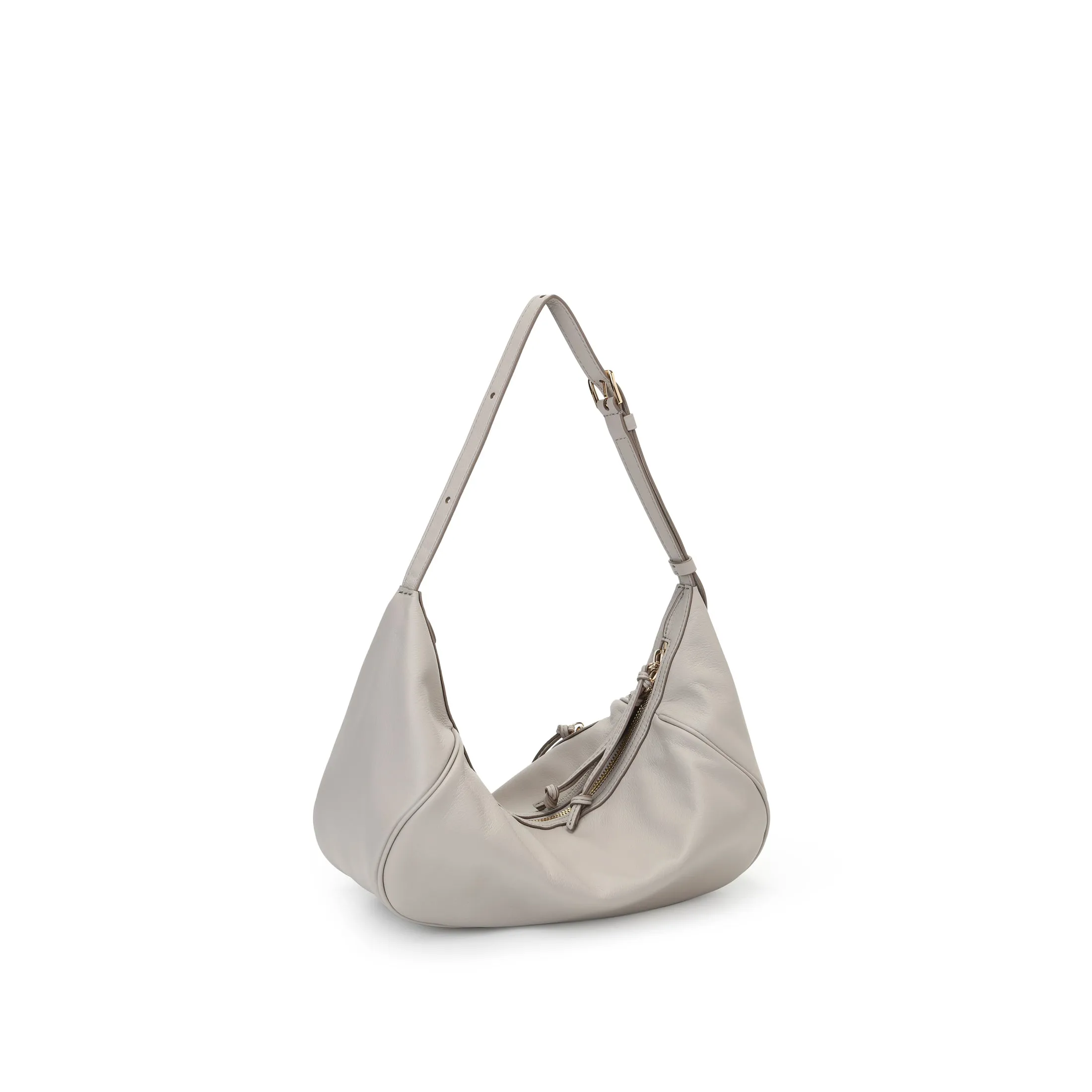 Ursula V11 2-Way Drape Hobo / Crossbody Bag Small - Grey
