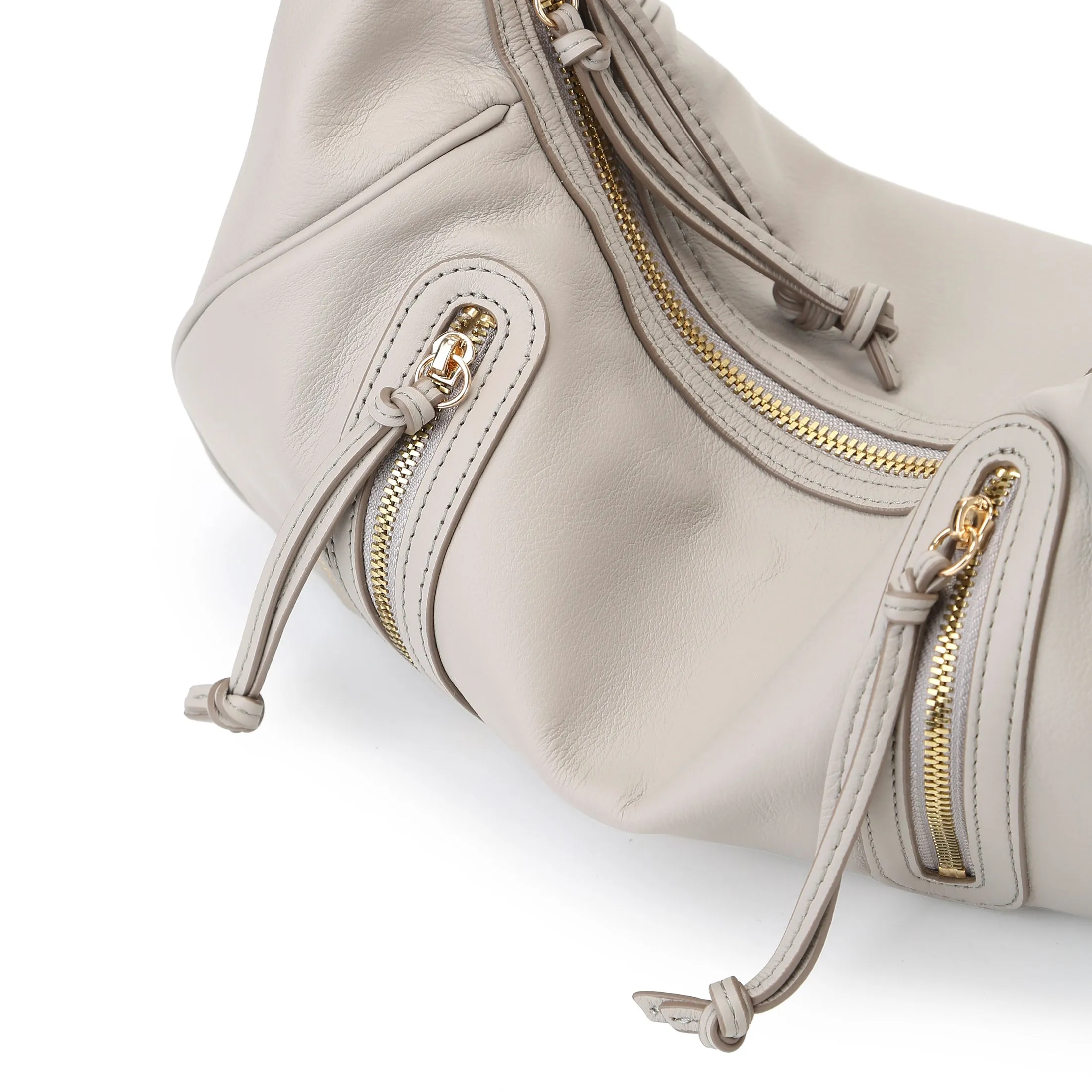 Ursula V11 2-Way Drape Hobo / Crossbody Bag Small - Grey