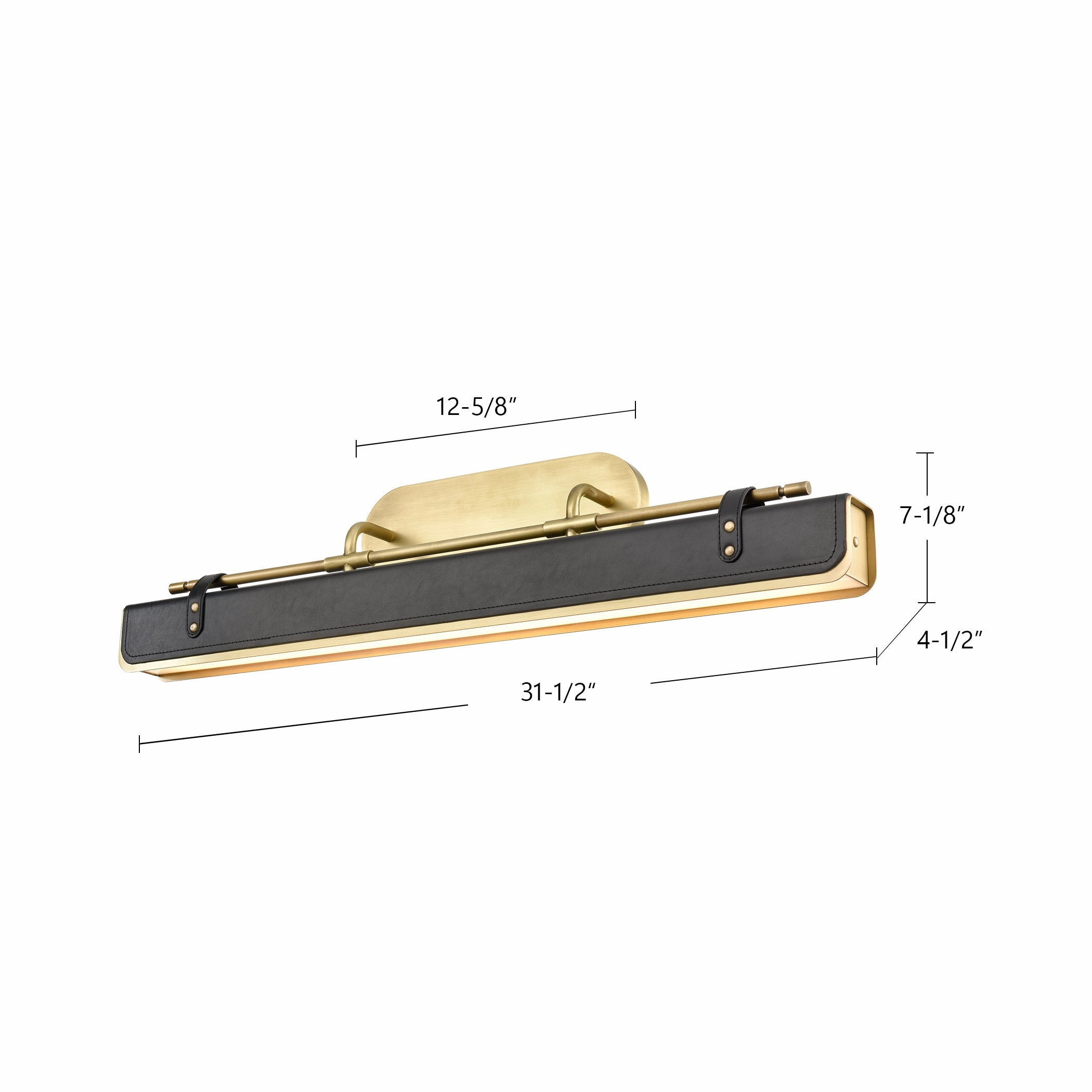 Valise LED Wall Sconce Aged Nickel/Tuxedo Leather Wall Light Fixtures online shop