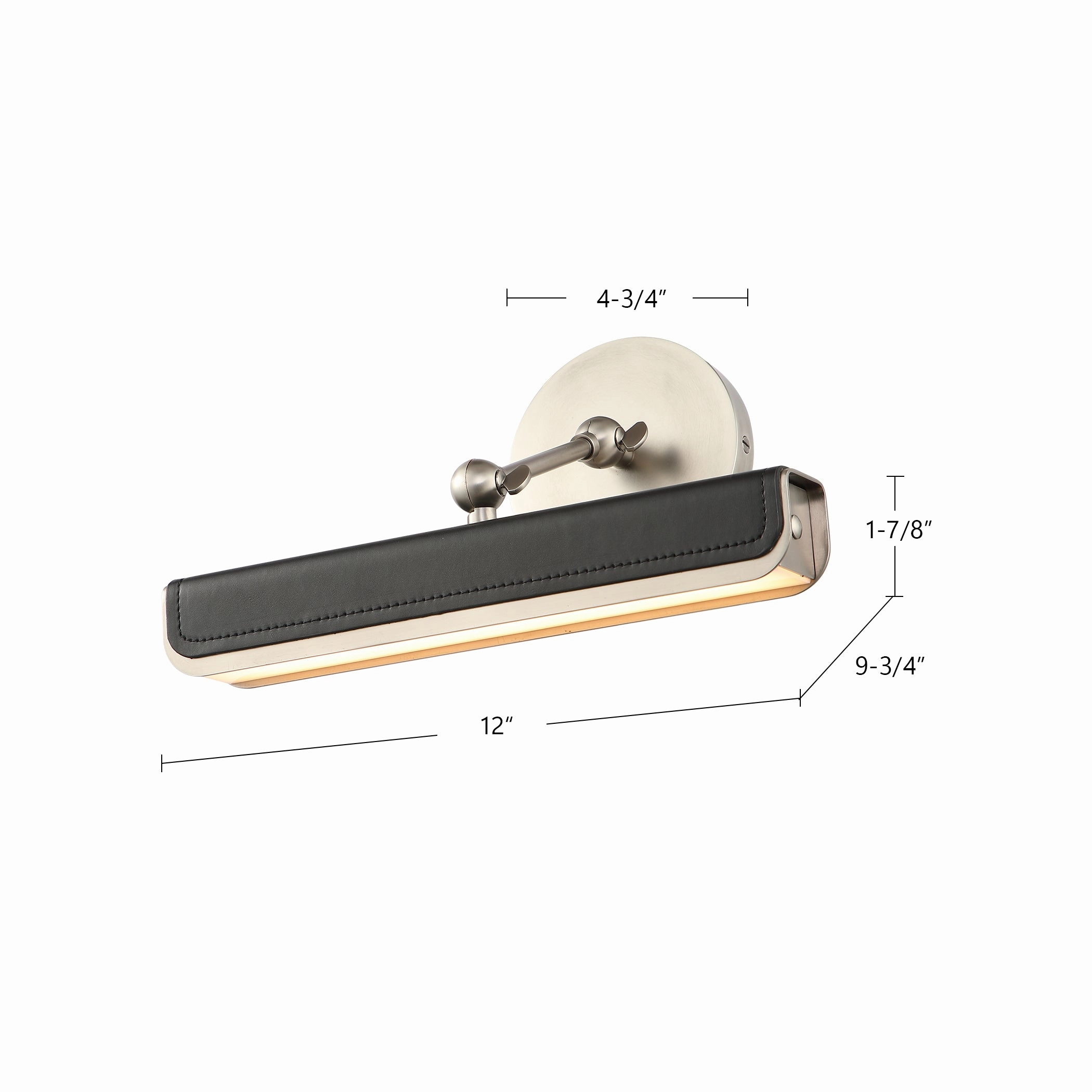 Valise Picture LED Wall Sconce Aged Nickel/Tuxedo Leather LED Wall Lights store discount