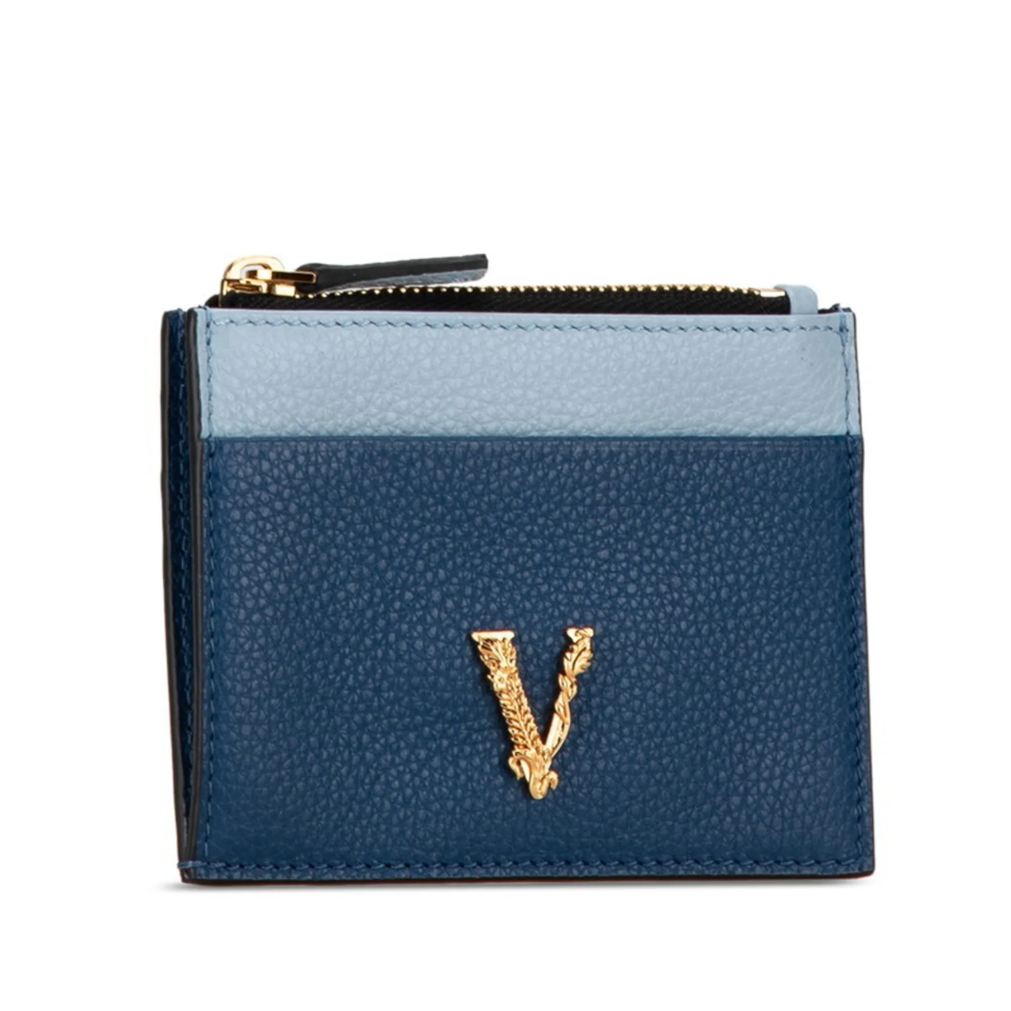 Versace blue Navy Leather Coin Purse/Coin Case (Pre-Owned)