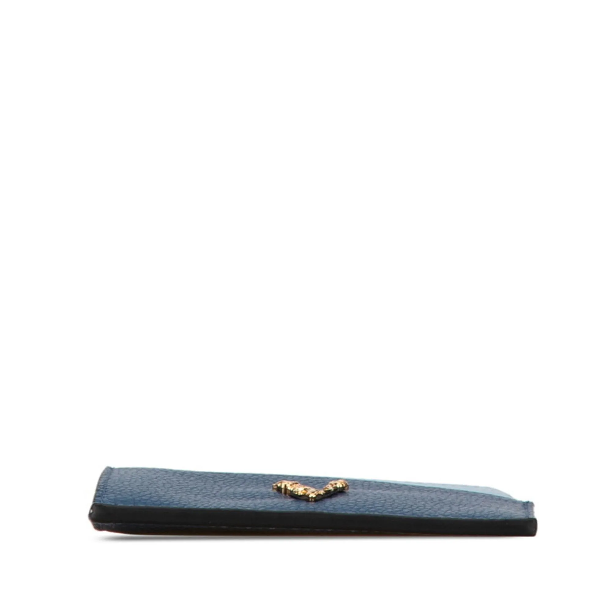 Versace blue Navy Leather Coin Purse/Coin Case (Pre-Owned)