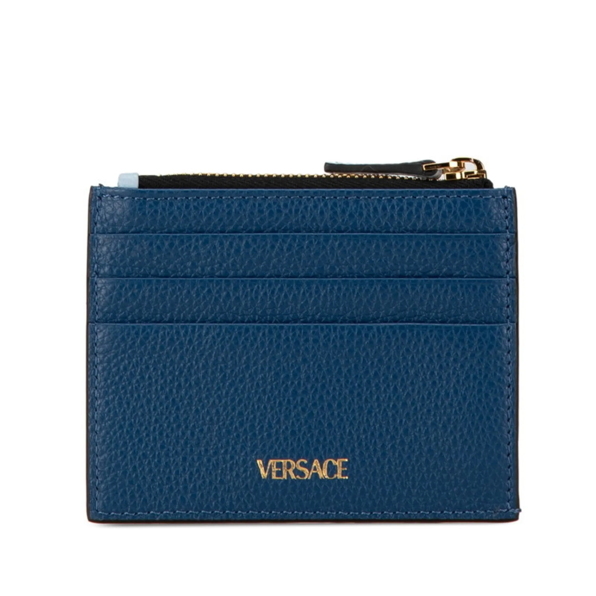 Versace blue Navy Leather Coin Purse/Coin Case (Pre-Owned)