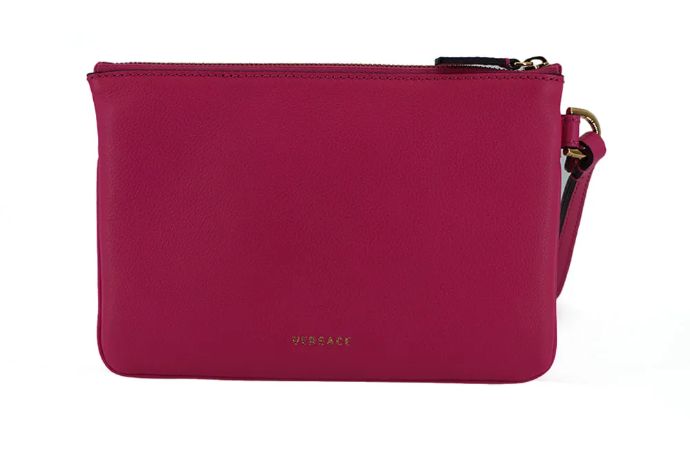 Versace Elegant Leather Pouch Women's Clutch