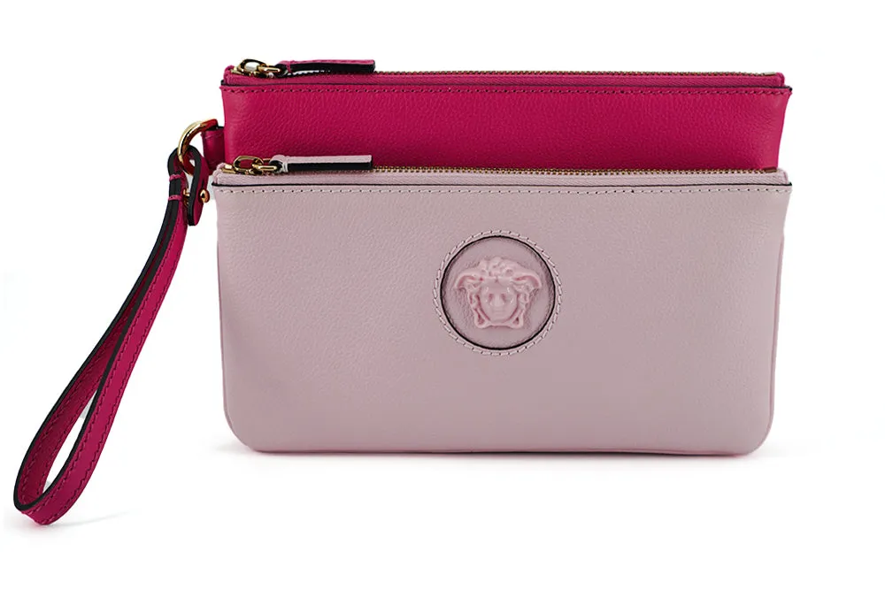 Versace Elegant Leather Pouch Women's Clutch