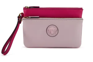 Versace Elegant Leather Pouch Women's Clutch