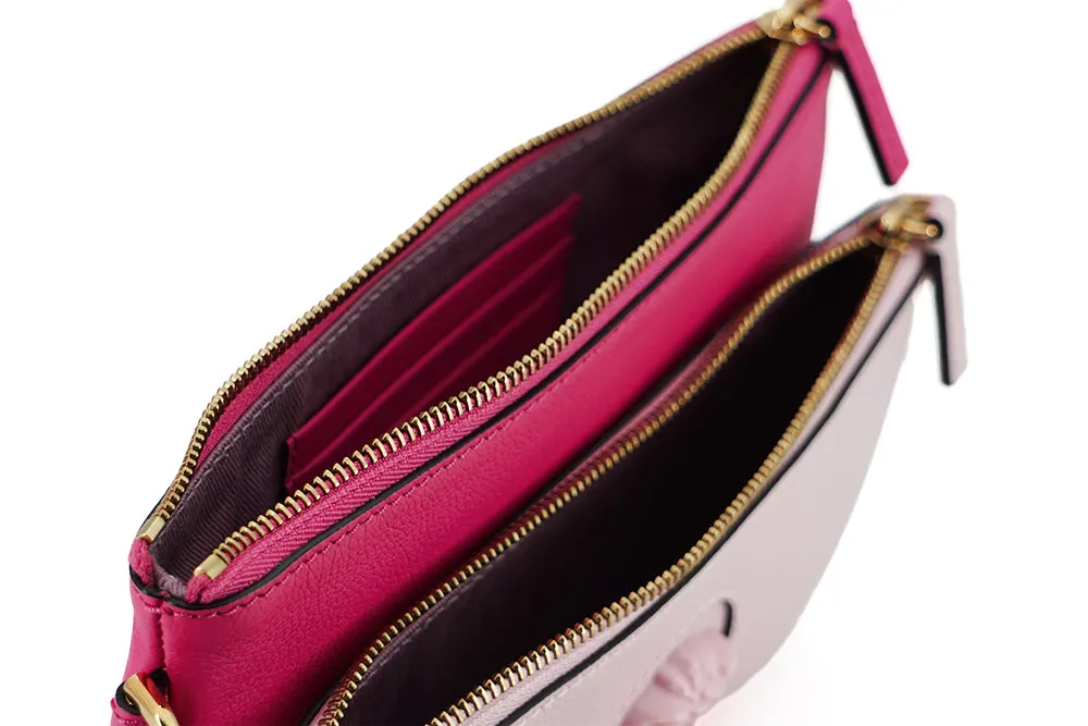 Versace Elegant Leather Pouch Women's Clutch