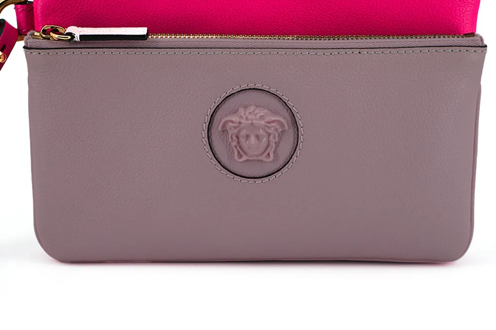Versace Elegant Leather Pouch Women's Clutch