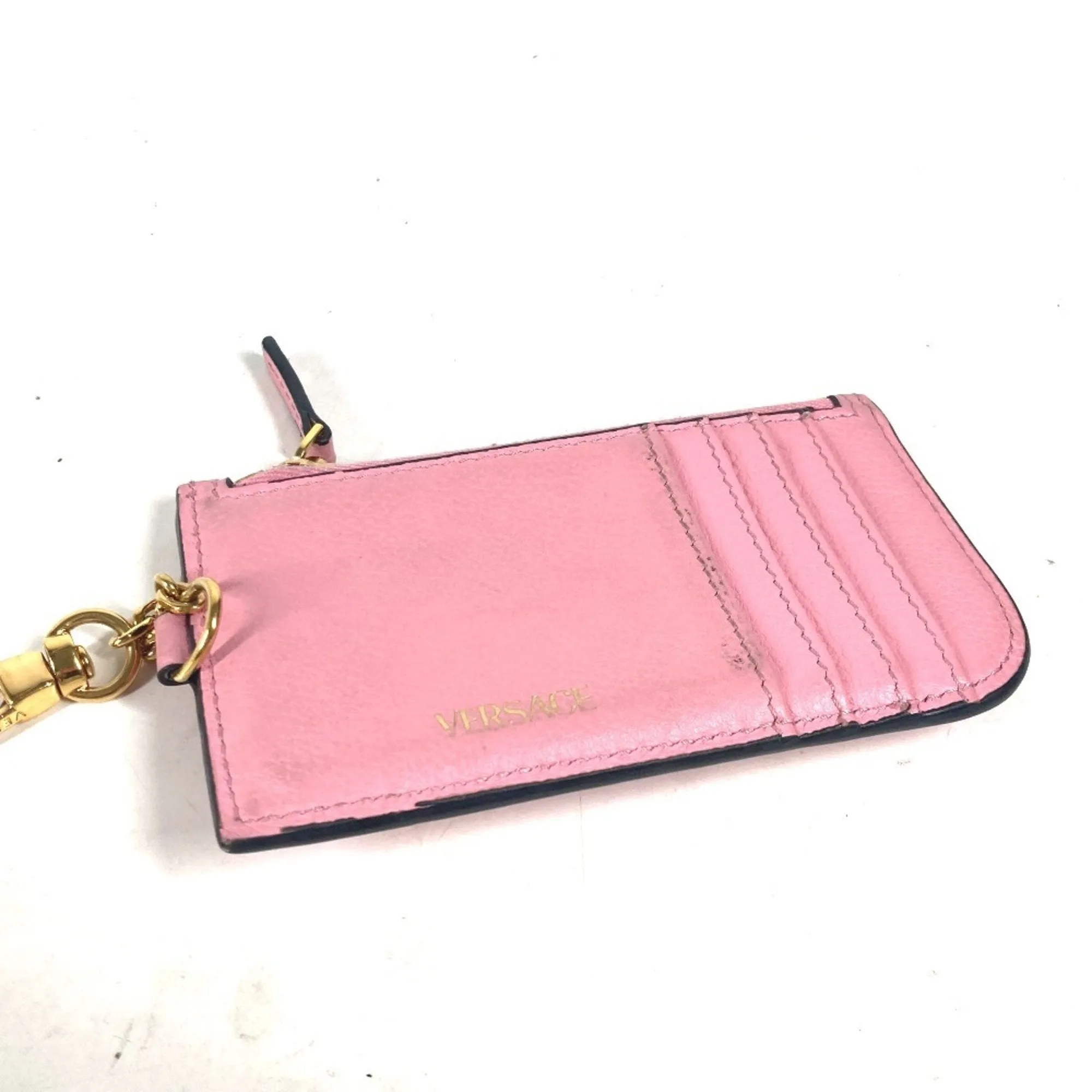 Versace  pink Leather Coin Purse/Coin Case (Pre-Owned)