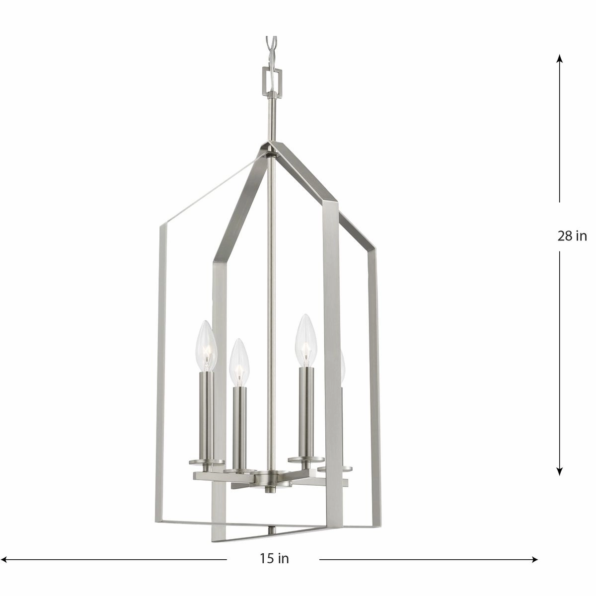 Vertex Four Light Foyer Pendant Brushed Nickel Cheap Ceiling Lights available