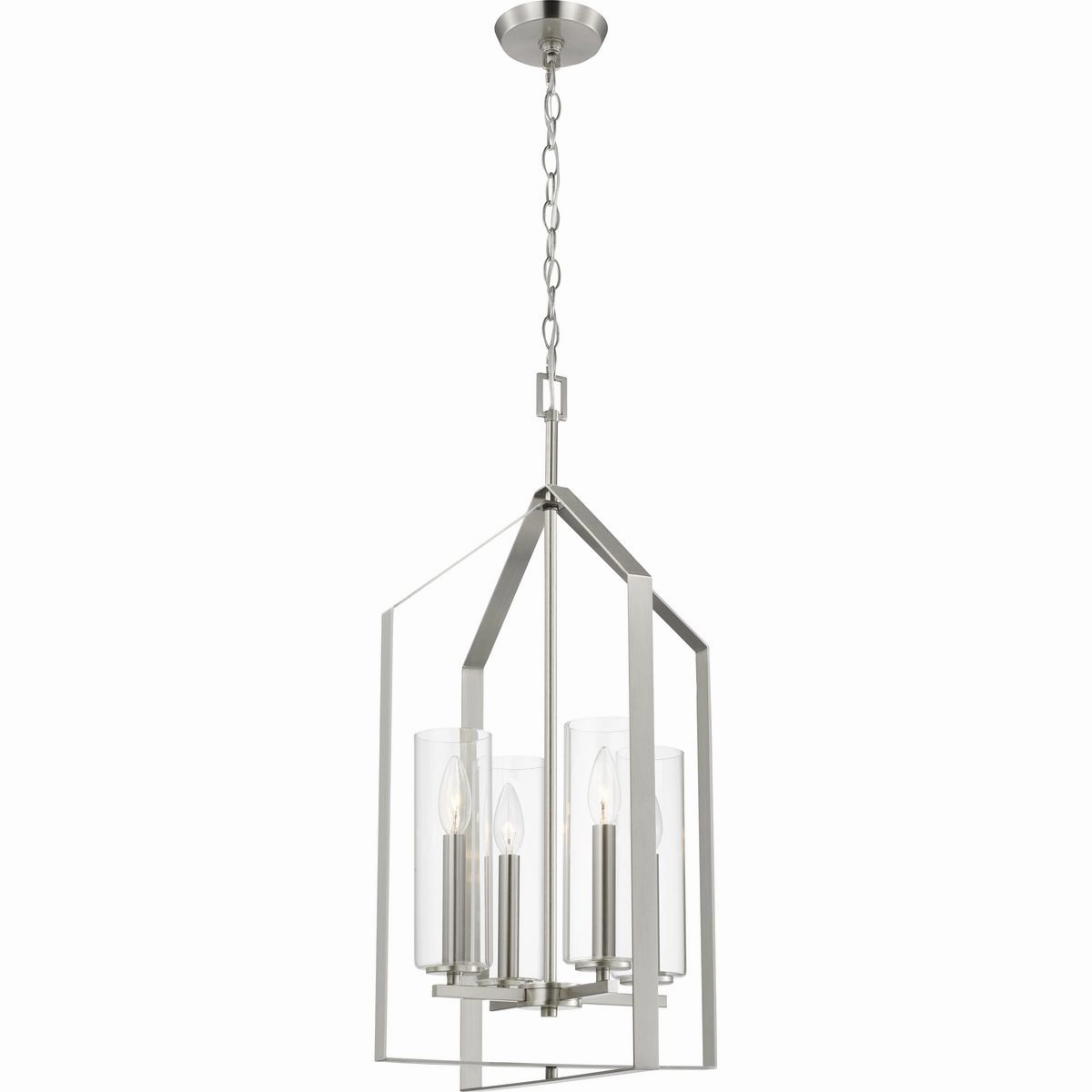 Vertex Four Light Foyer Pendant Brushed Nickel Cheap Ceiling Lights available