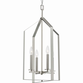 Vertex Four Light Foyer Pendant Brushed Nickel Ceiling Lights Lighting cheap deals