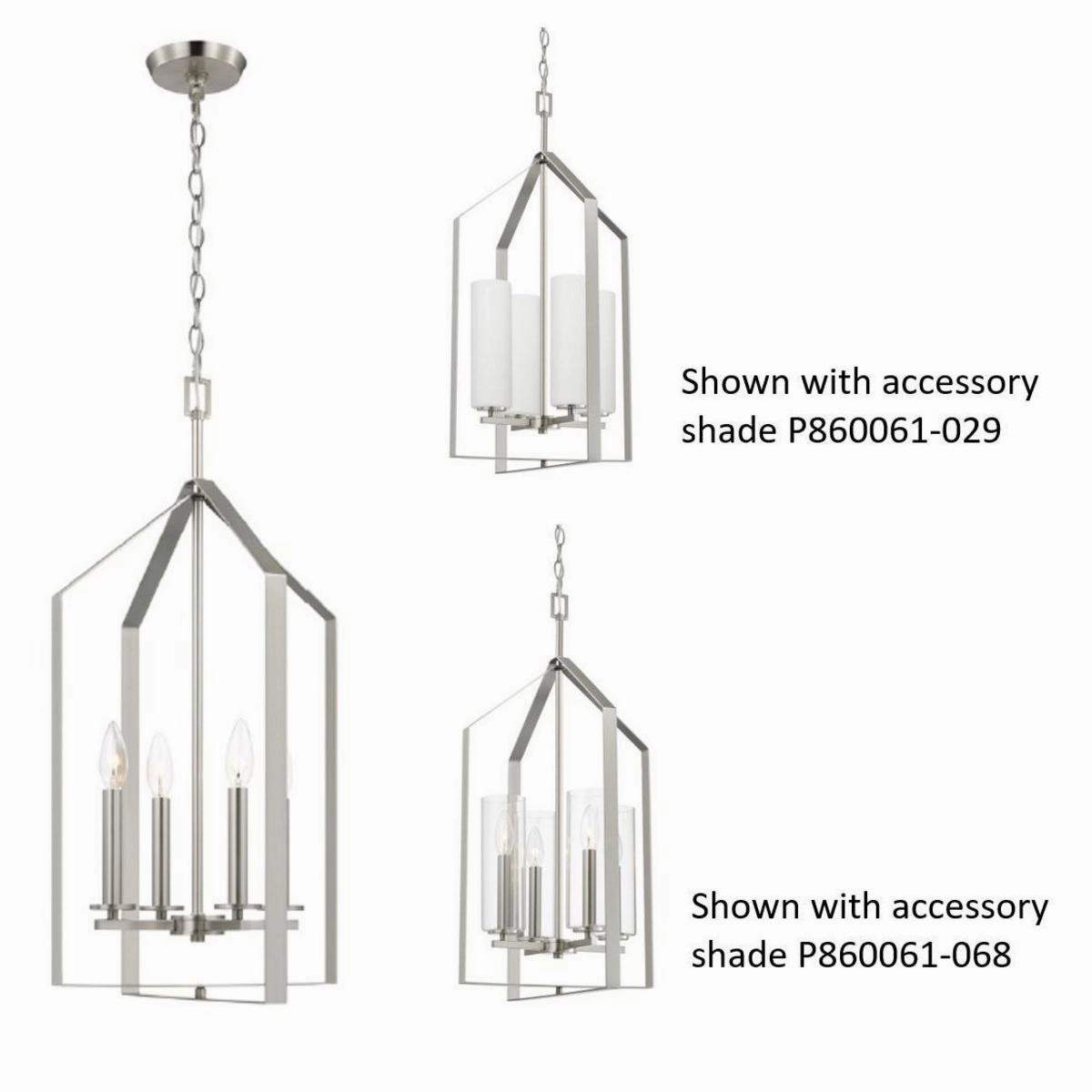 Vertex Four Light Foyer Pendant Brushed Nickel Cheap Ceiling Lights available