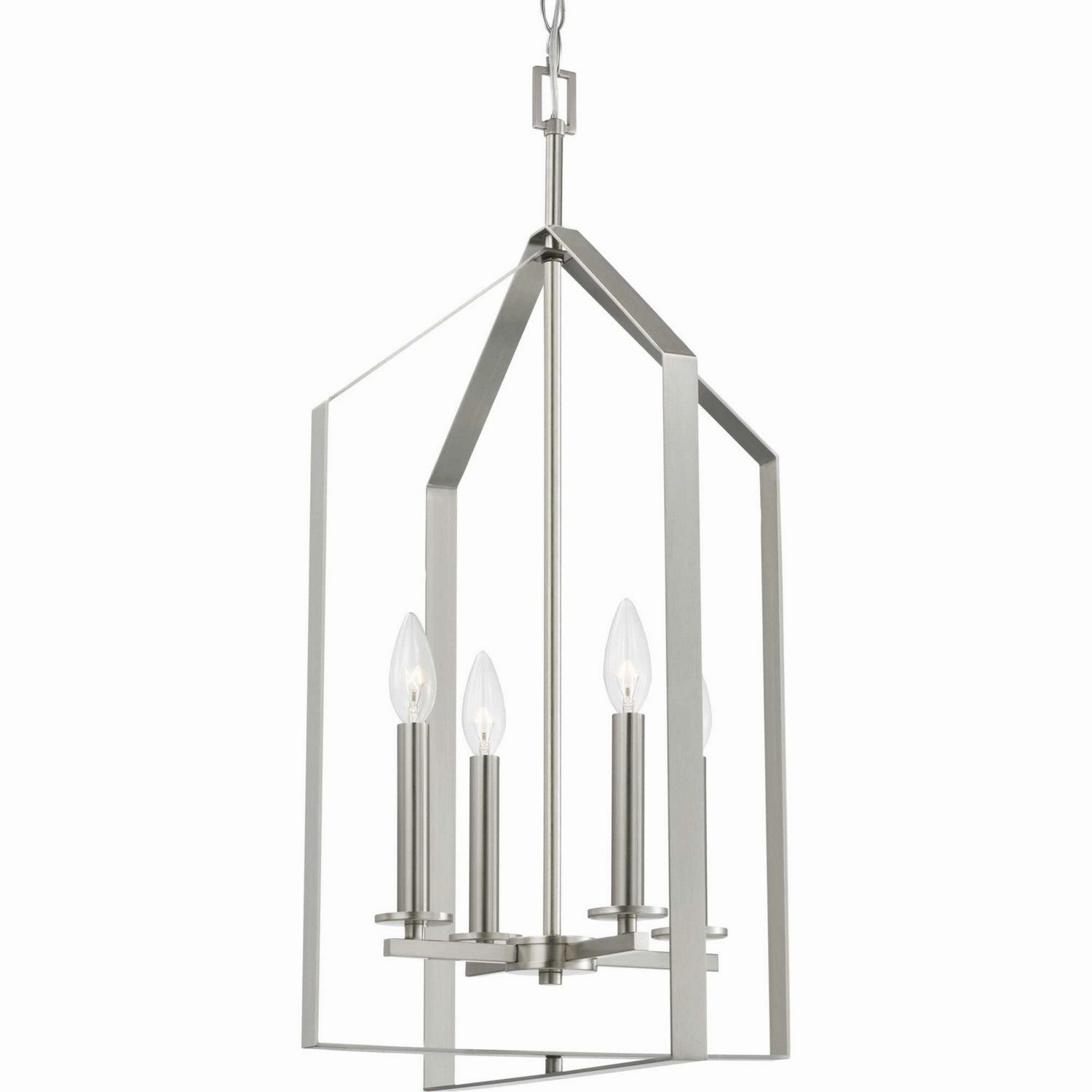 Vertex Four Light Foyer Pendant Brushed Nickel Ceiling Lights Lighting cheap deals