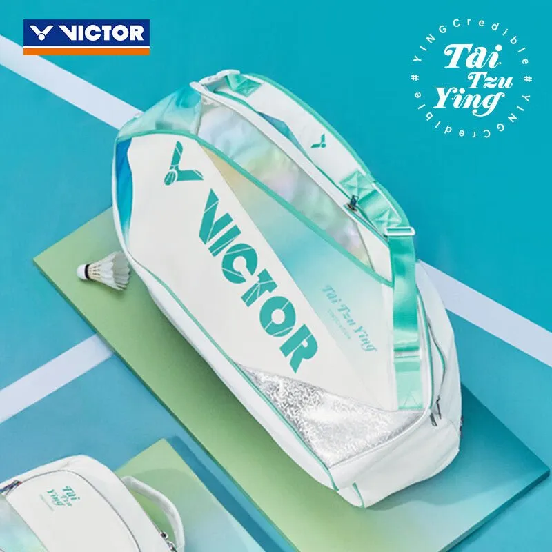 VICTOR TAI TZU YING Tribute Collection Badminton/Tennis Racquet Bag (6pcs) BR5233TTY AR-Bright White/Cockatoo Green