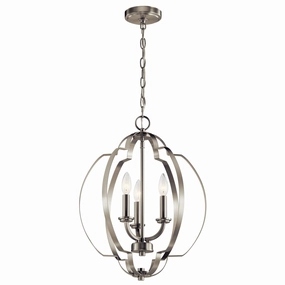 Voleta Three Light Pendant Brushed Nickel Ceiling Lights Lighting free shipping