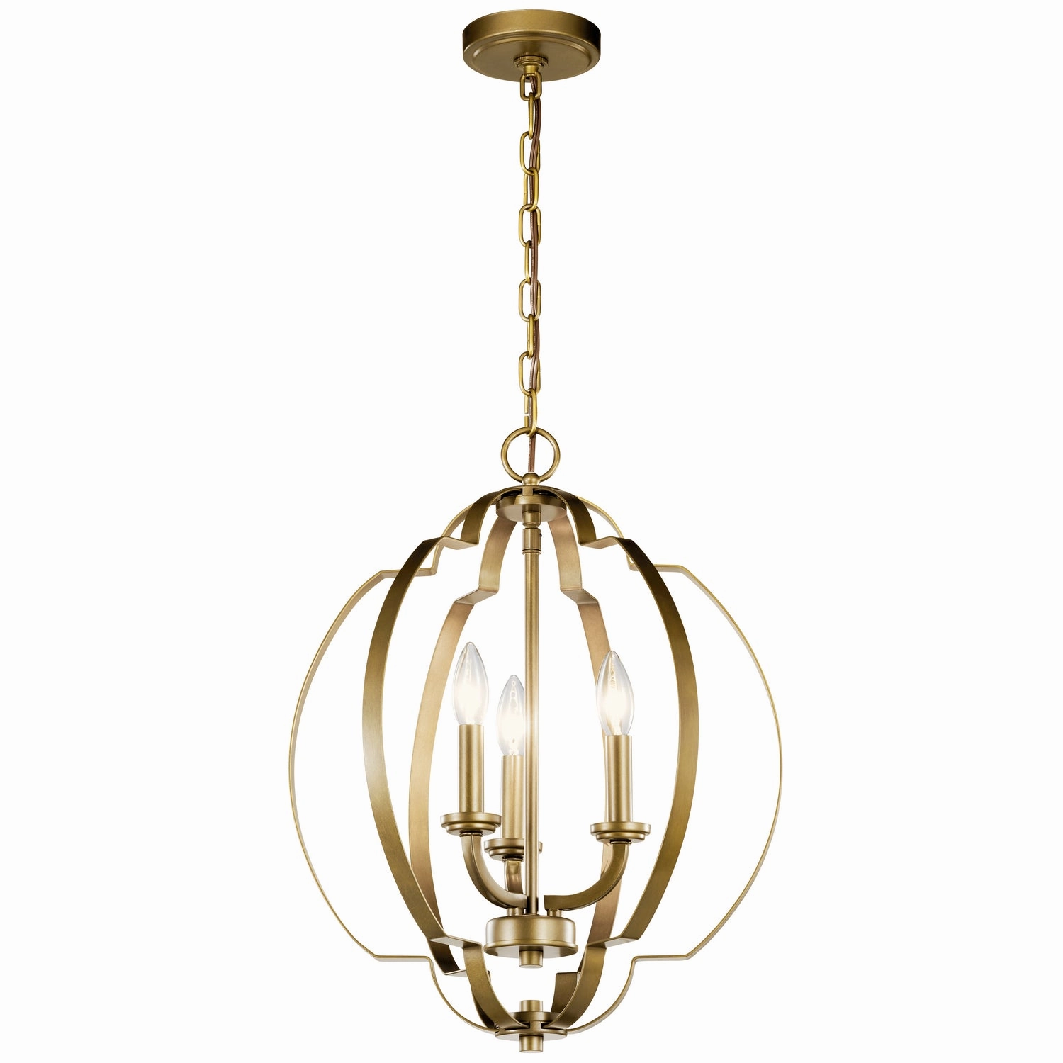 Voleta Three Light Pendant Natural Brass Ceiling Lights Lighting free shipping