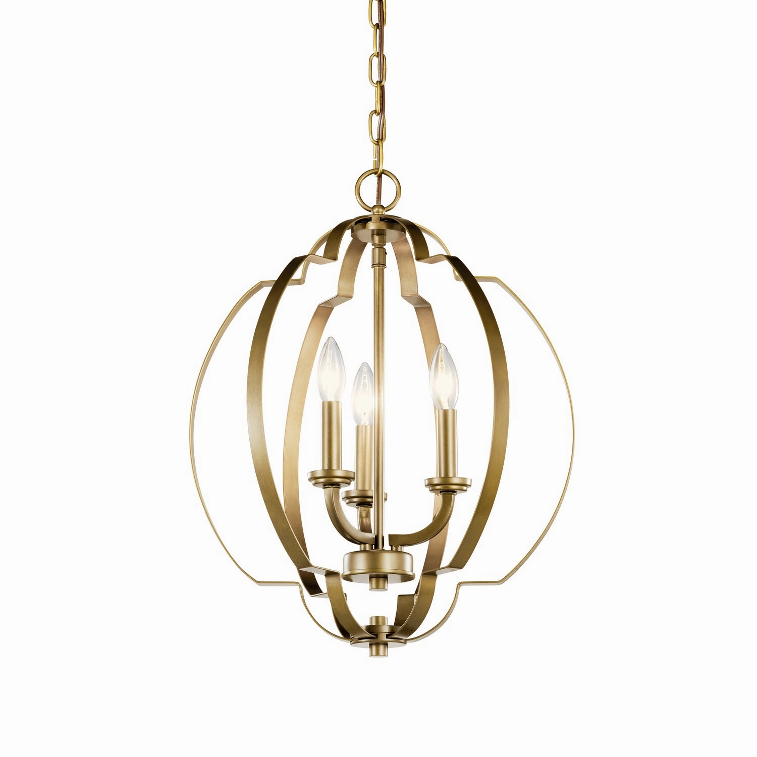Voleta Three Light Pendant Natural Brass Ceiling Light Fixtures on sale