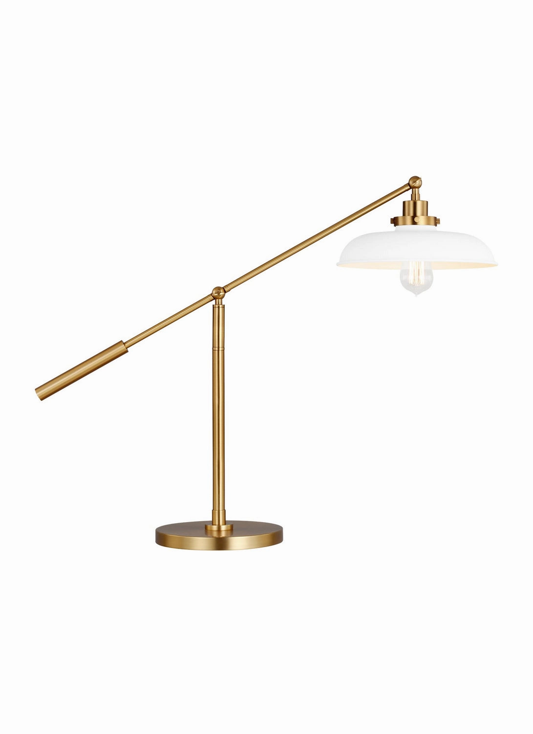 Wellfleet One Light Desk Lamp Matte White and Burnished Brass Desk Lamps online discount