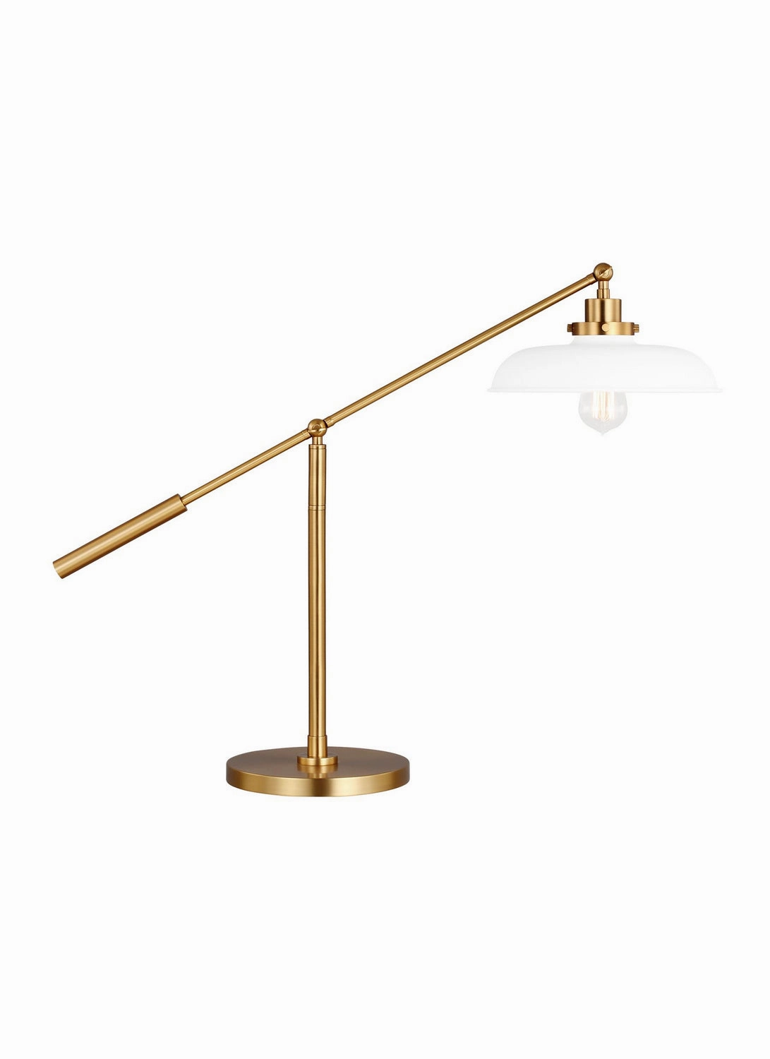 Wellfleet One Light Desk Lamp Matte White and Burnished Brass Desk Lamps Lighting sale online