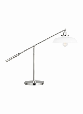 Wellfleet One Light Desk Lamp Matte White and Polished Nickel Desk Lamps Lighting sale online