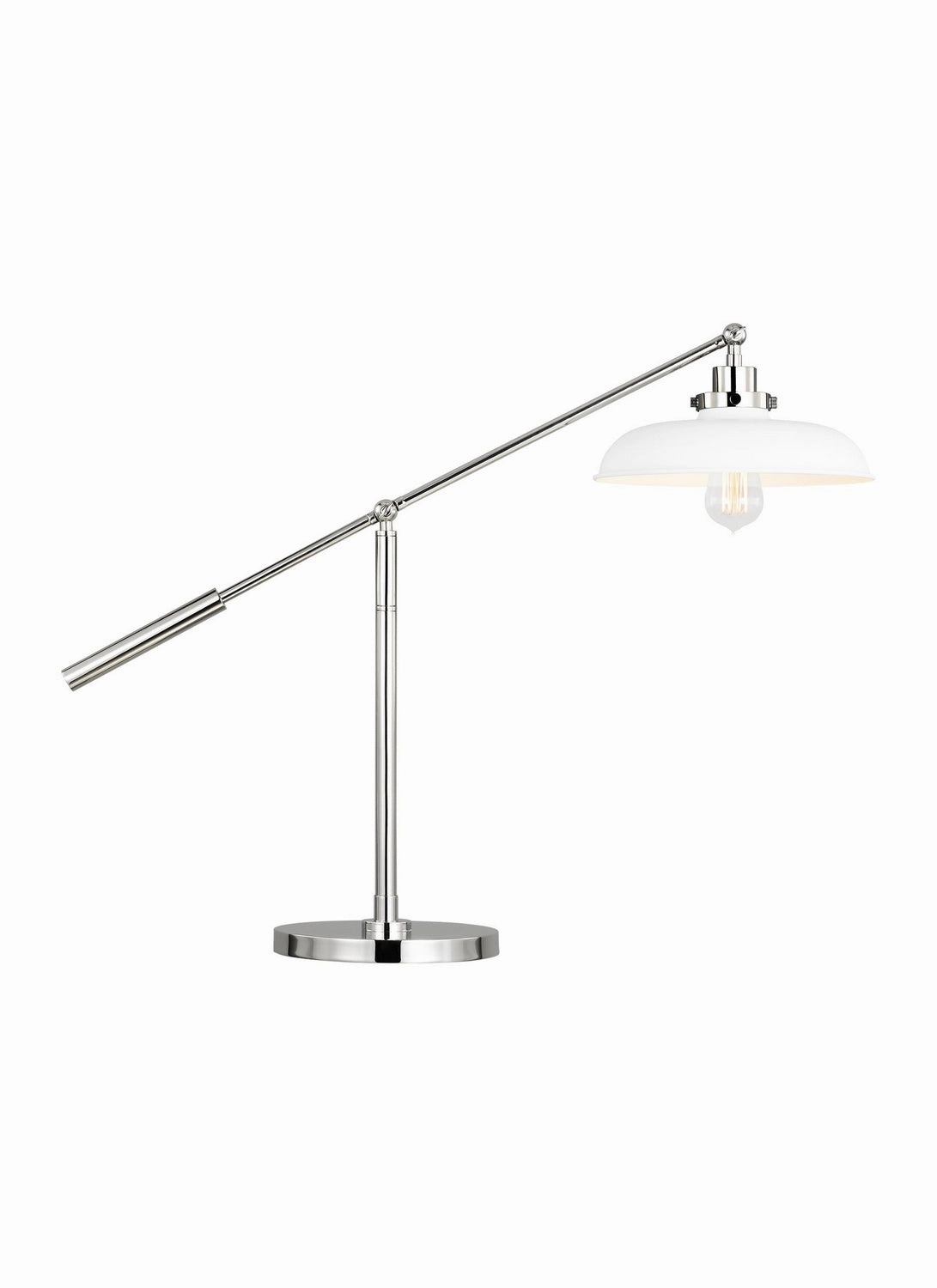 Wellfleet One Light Desk Lamp Matte White and Polished Nickel Desk Lamps online discount