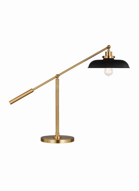 Wellfleet One Light Desk Lamp Midnight Black and Burnished Brass Desk Lamps Lighting sale online