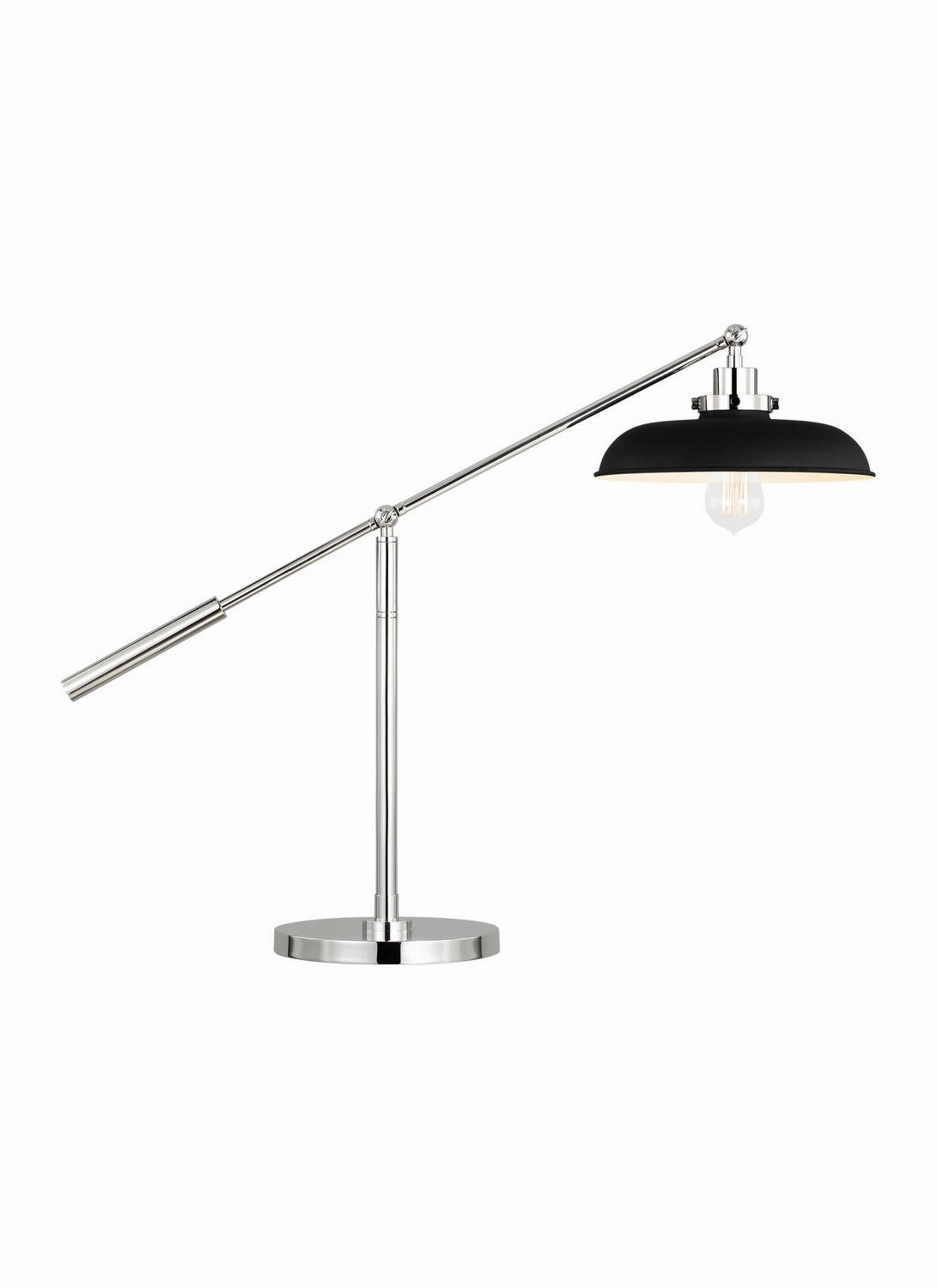 Wellfleet One Light Desk Lamp Midnight Black and Polished Nickel Desk Lamps online discount