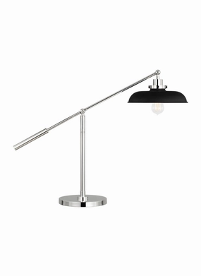 Wellfleet One Light Desk Lamp Midnight Black and Polished Nickel Desk Lamps Lighting sale online