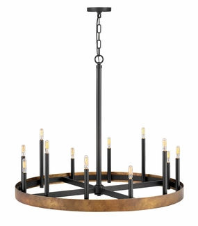 Wells LED Chandelier in Weathered Brass Modern Ceiling Lights shop