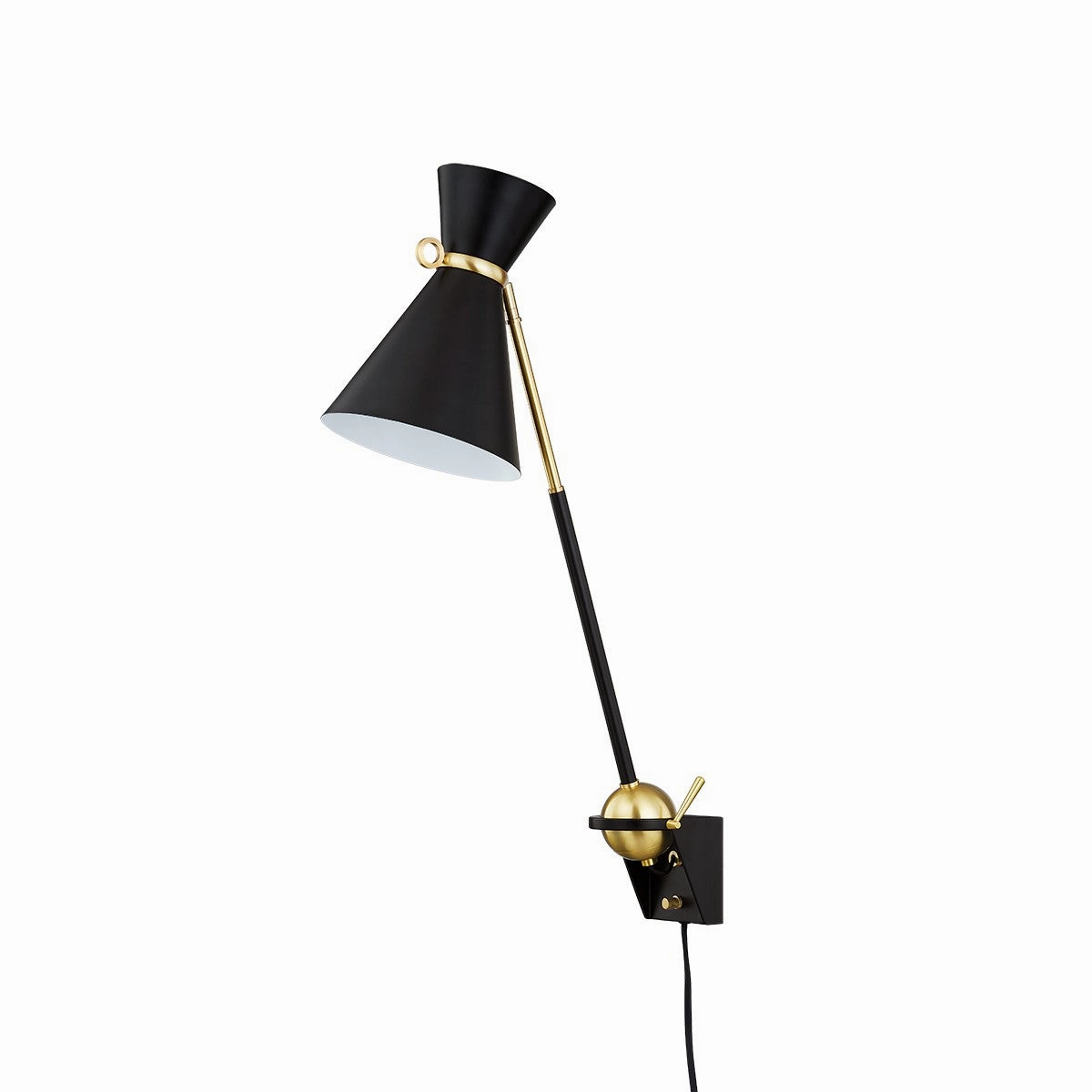 Winsted One Light Wall Sconce Aged Brass/Soft Black Best Wall Lights online store