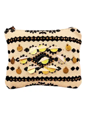 Women's Boho Chic Cosmetic Bag In Tan