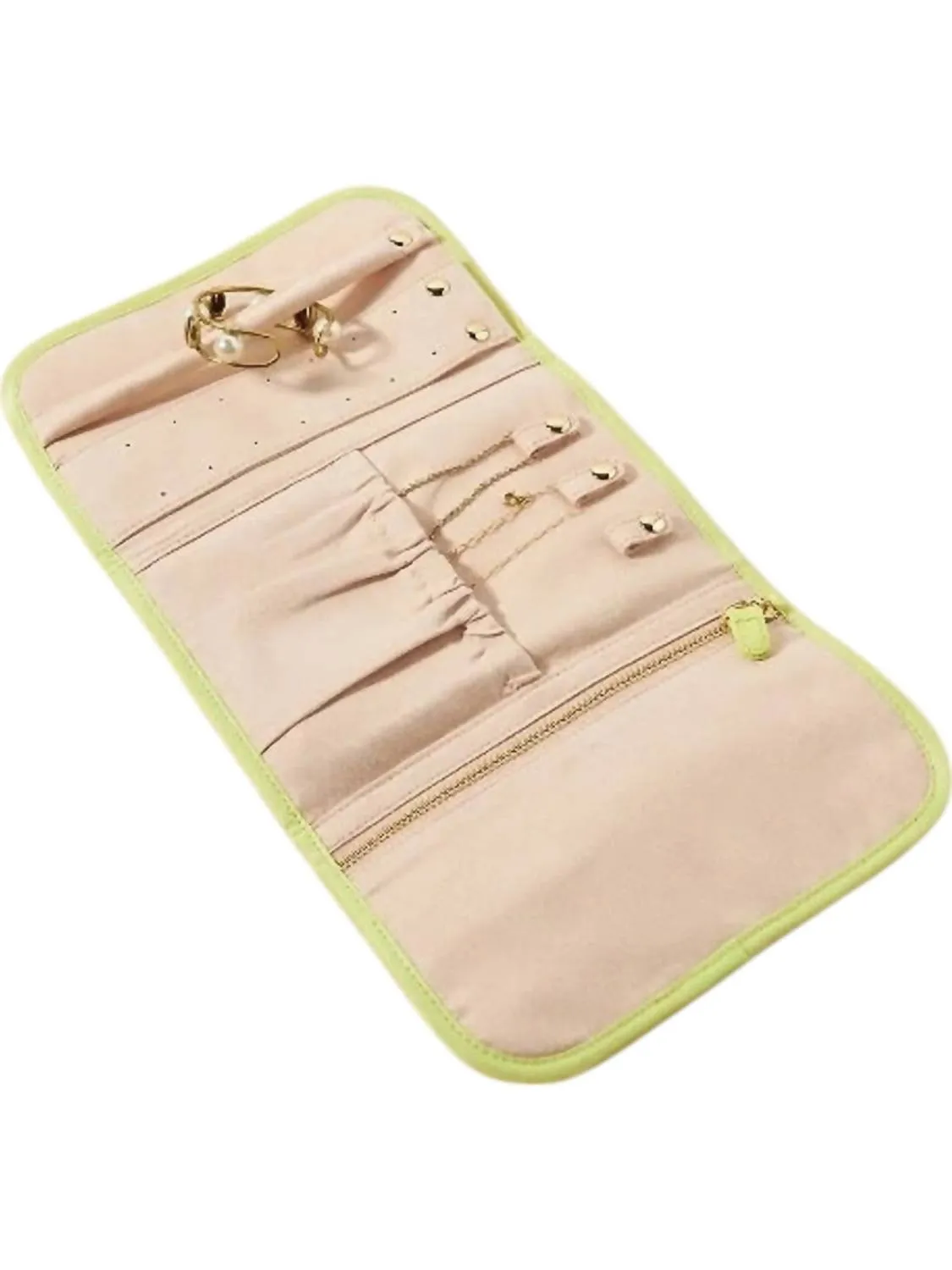 Women's Classic Jewelry Roll Pouch Bag In Neon Green